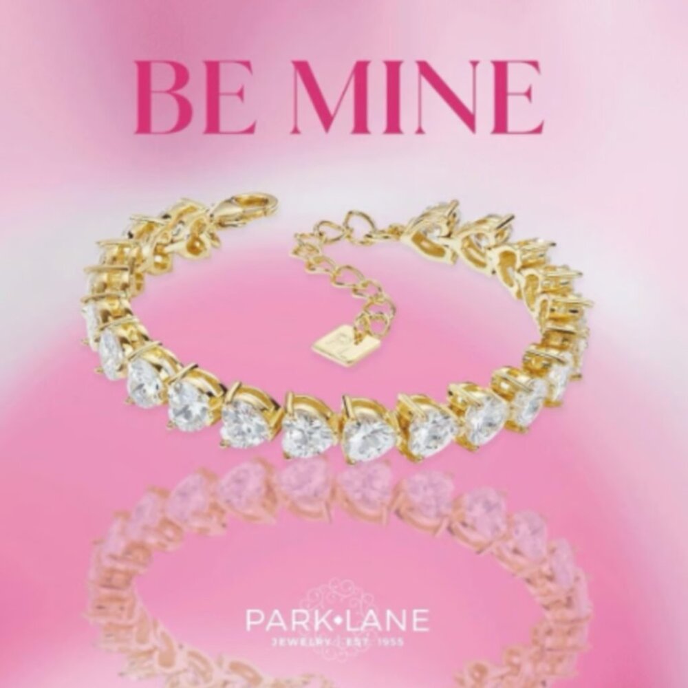 Exclusive Park Lane "Be Mine" Impression Heart Tennis Bracelet Retail $242